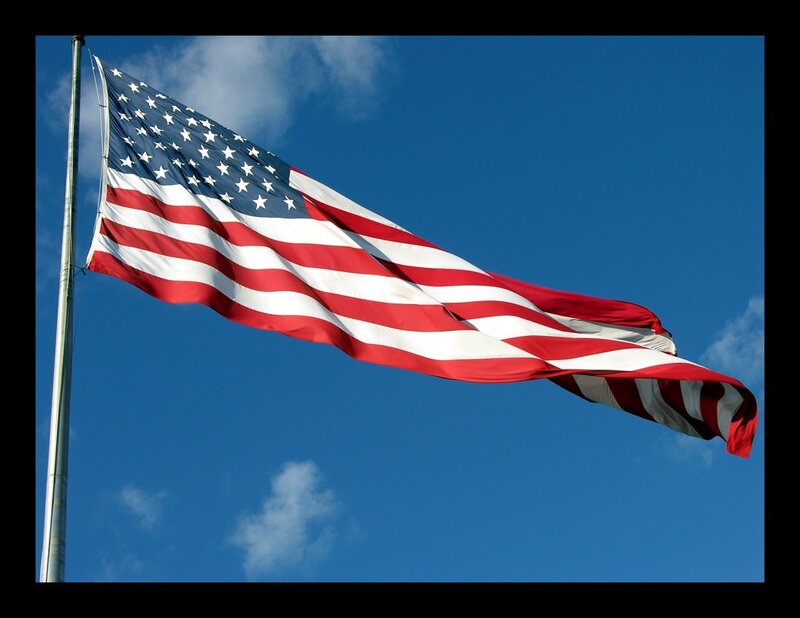 American Flag Waving — Blue