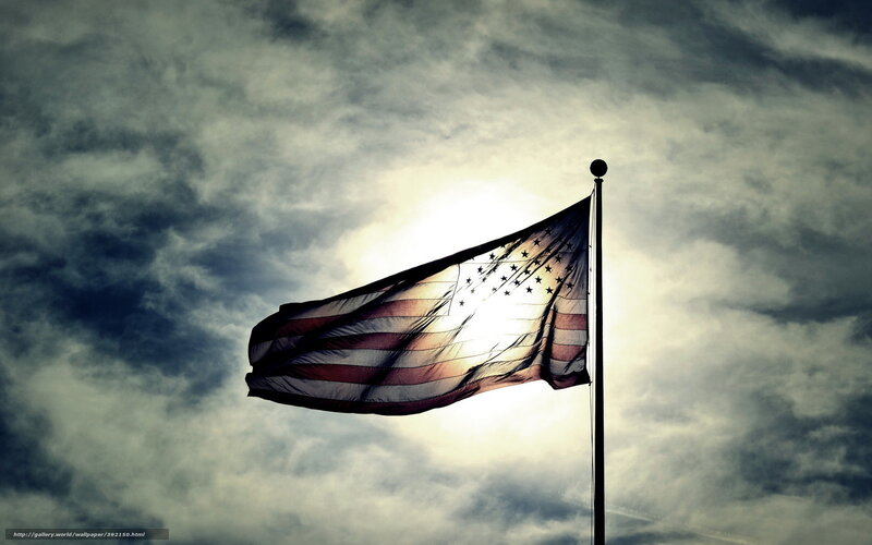American Flag Waving — Gray