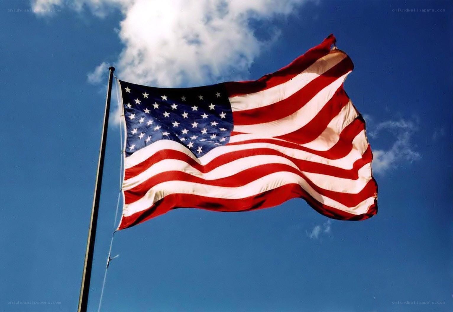 American flag waving in the wind