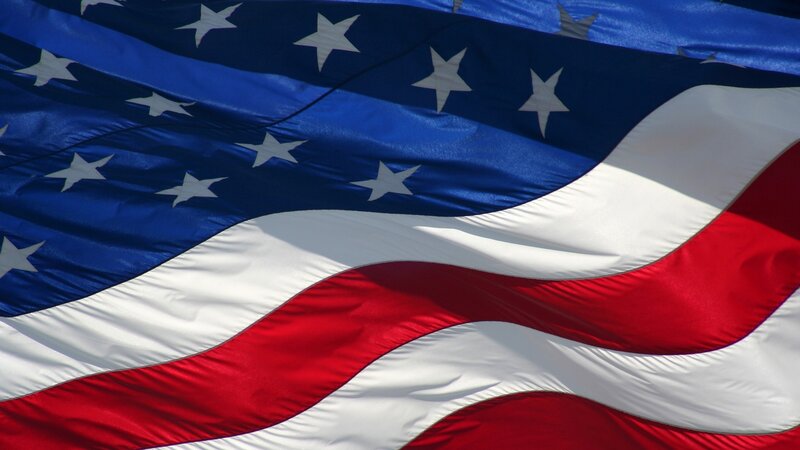 American flag waving in the wind