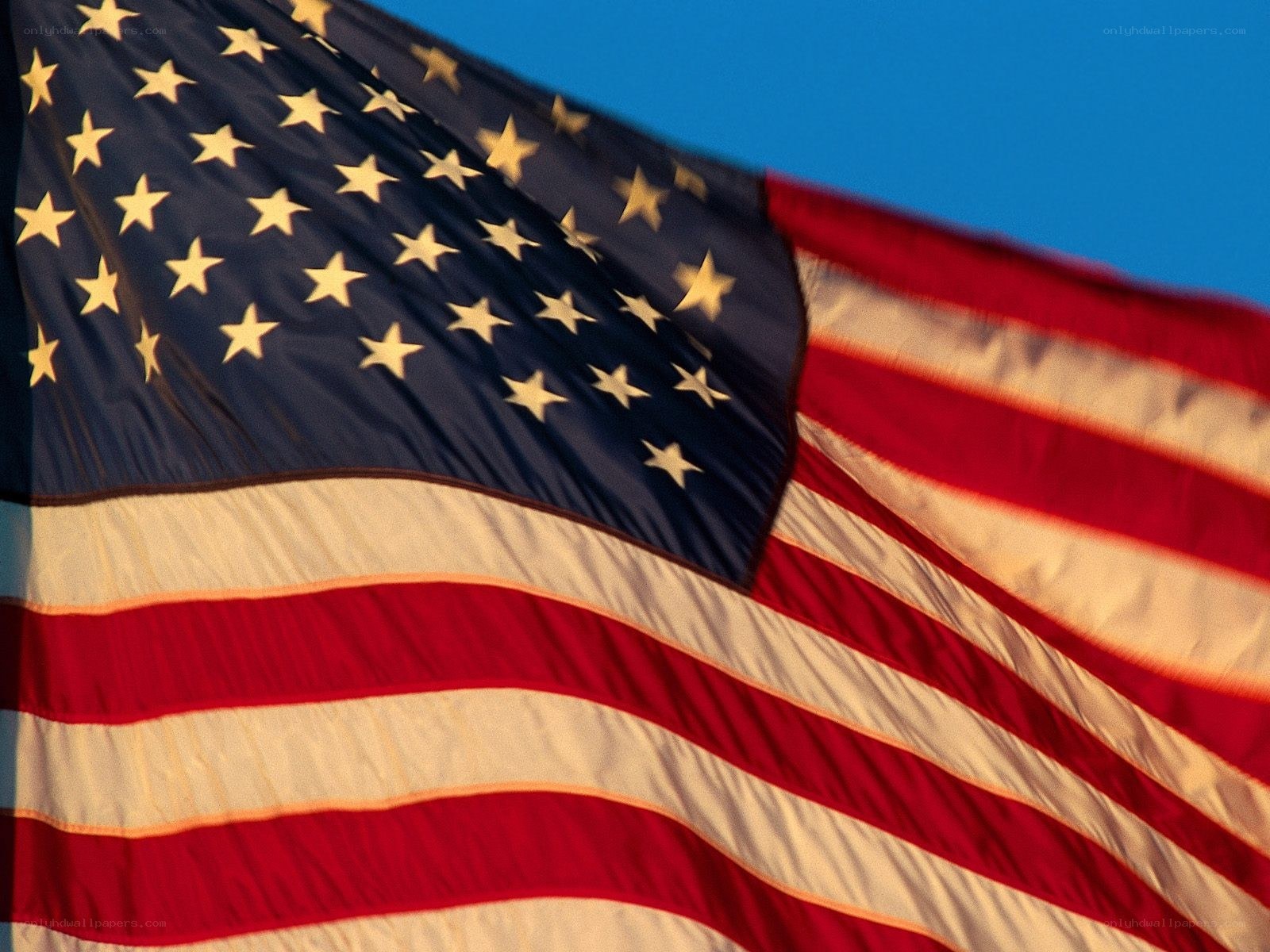 American flag waving in the wind