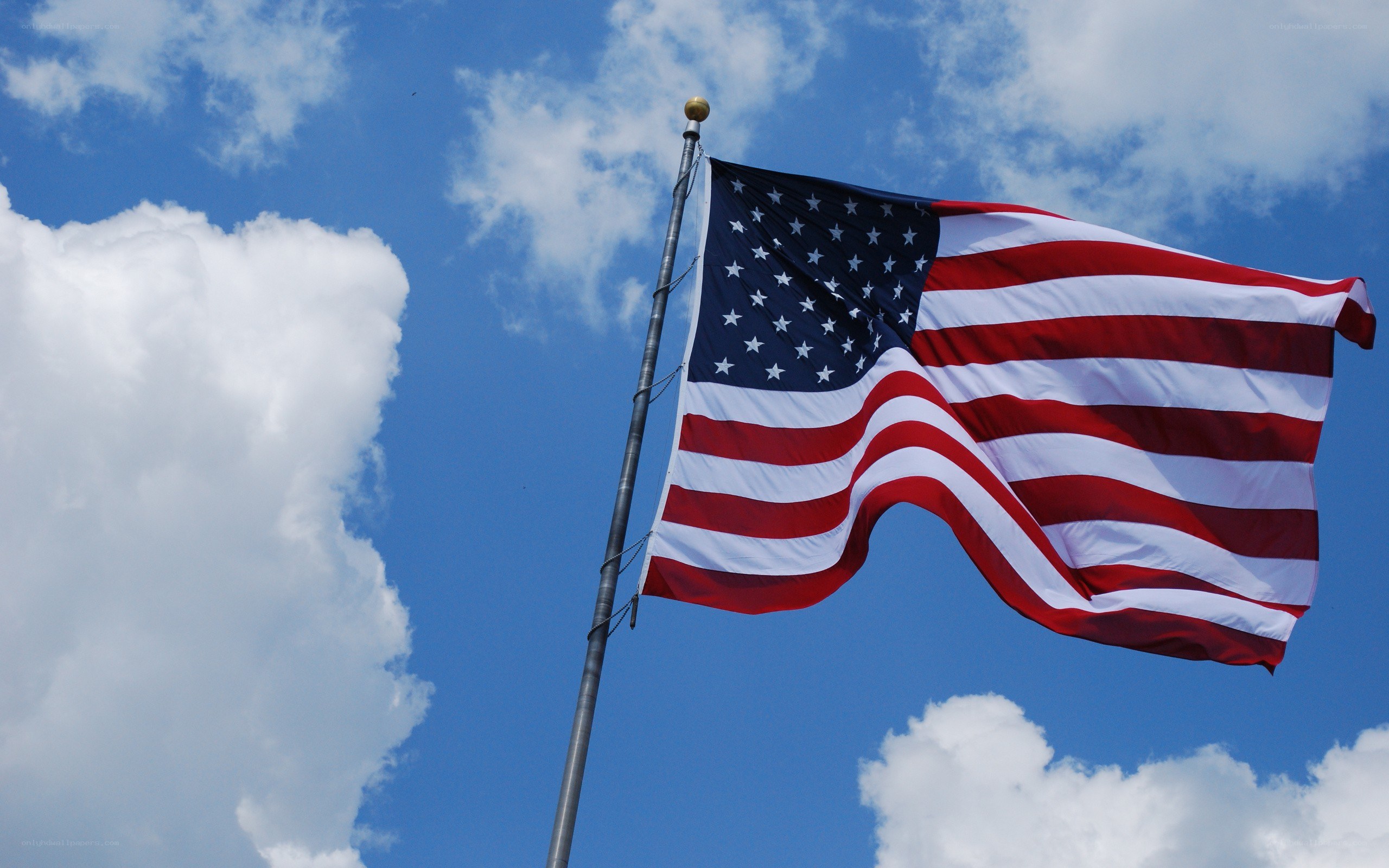 American flag waving in the wind