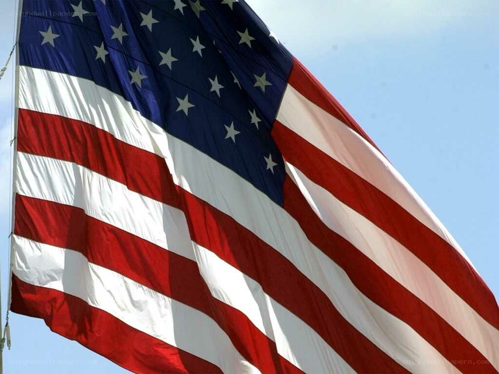 American flag waving in the wind