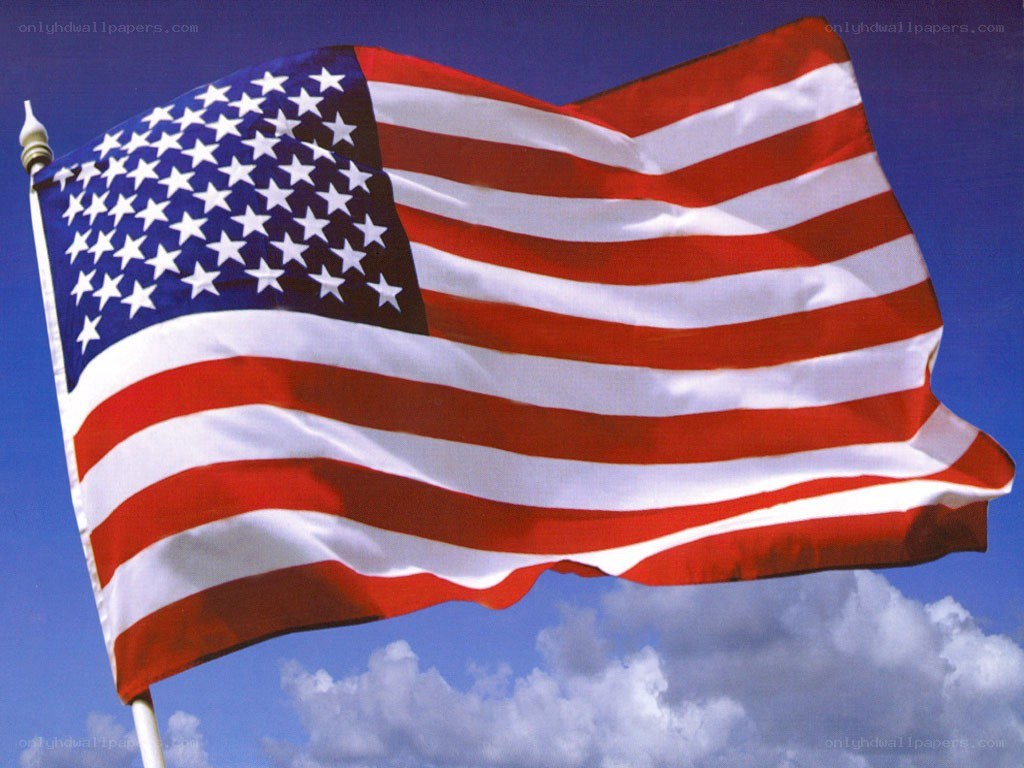 American flag waving in the wind
