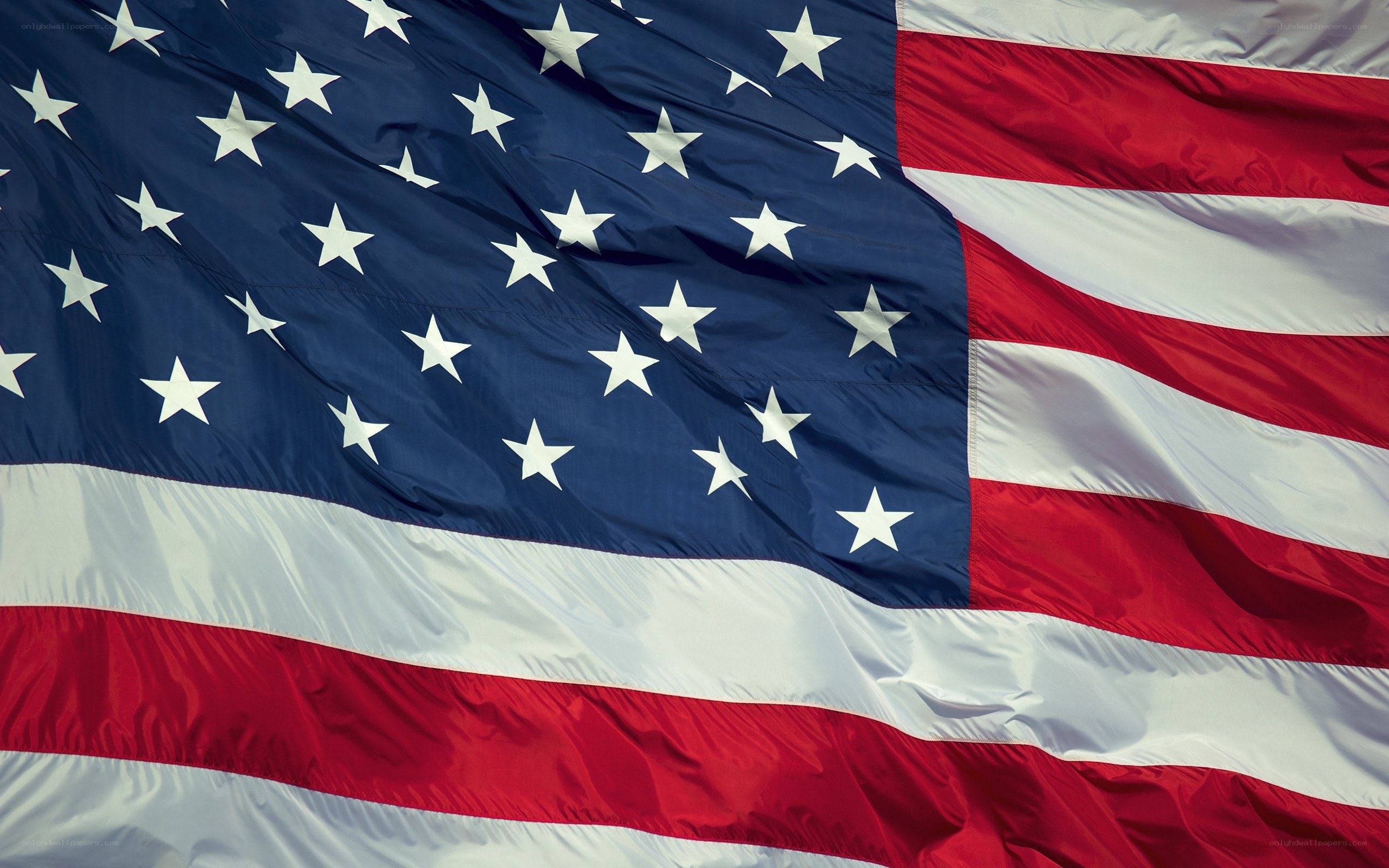 American flag waving in wind