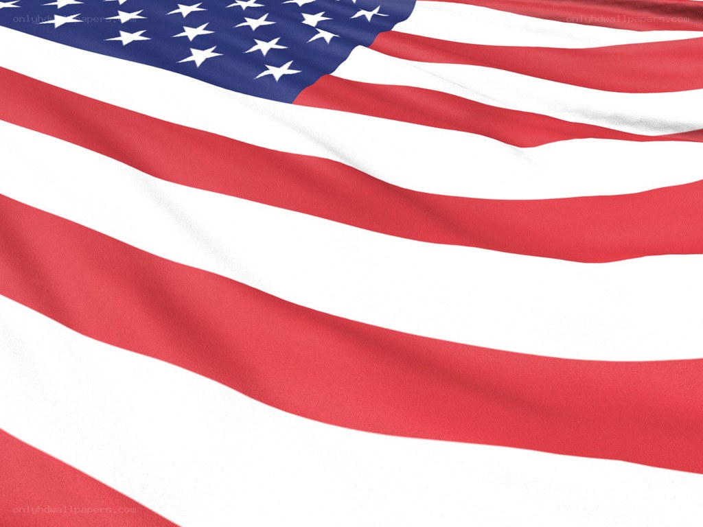 American flag waving in wind
