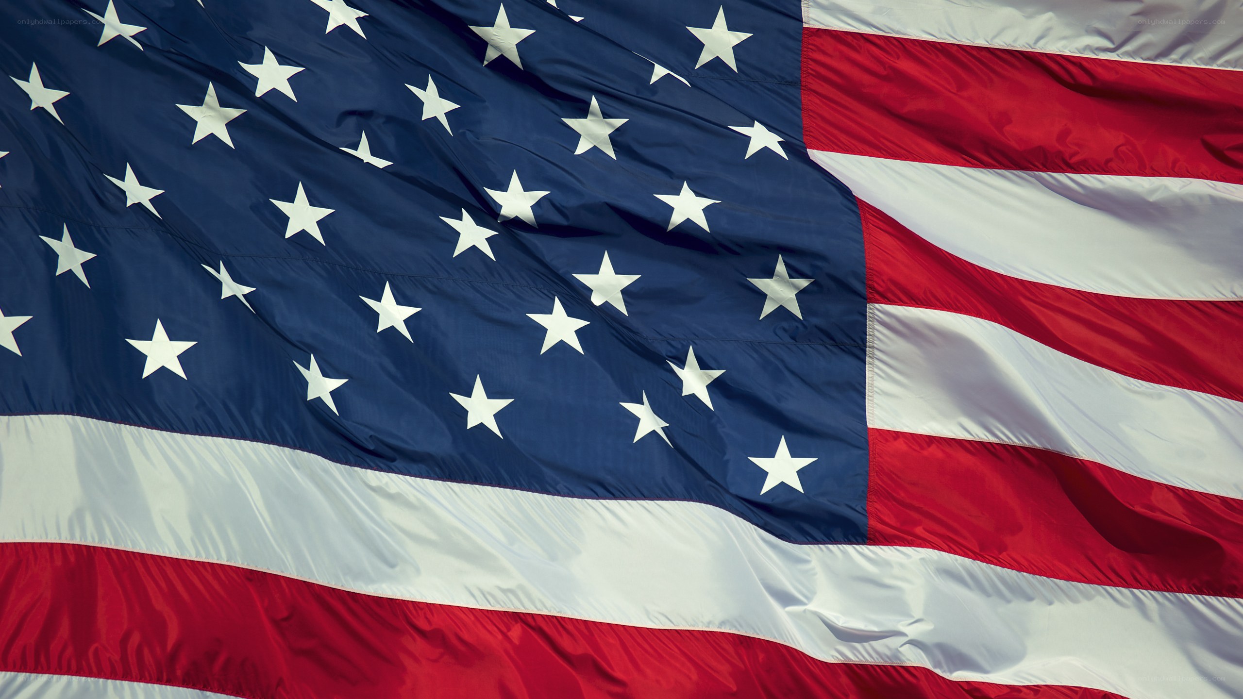 American flag waving in wind