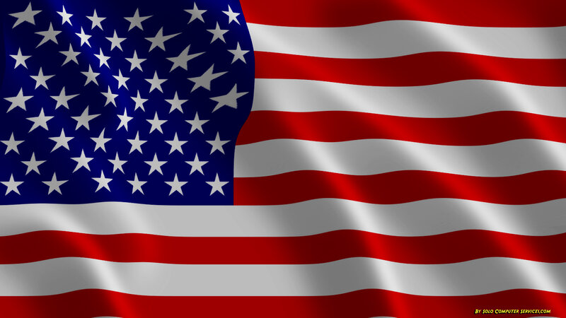 American Flag Waving — Red, Patriotic, Digital Art, Stars, Stripes
