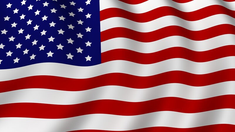 American Flag Waving — Red, Patriotic, Digital Art