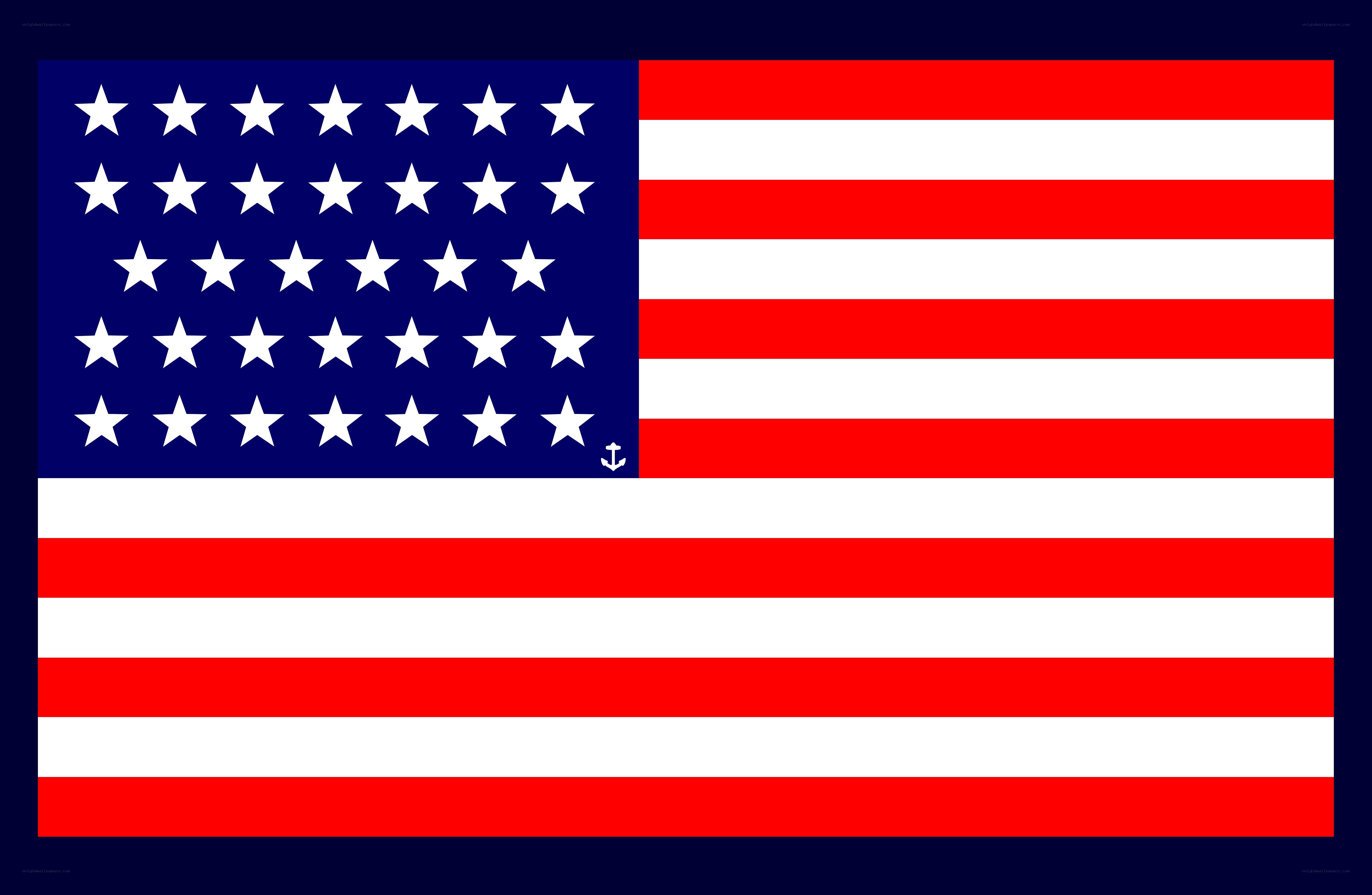 American flag with anchor symbol