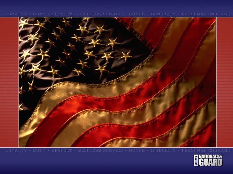 American flag with Army National Guard logo