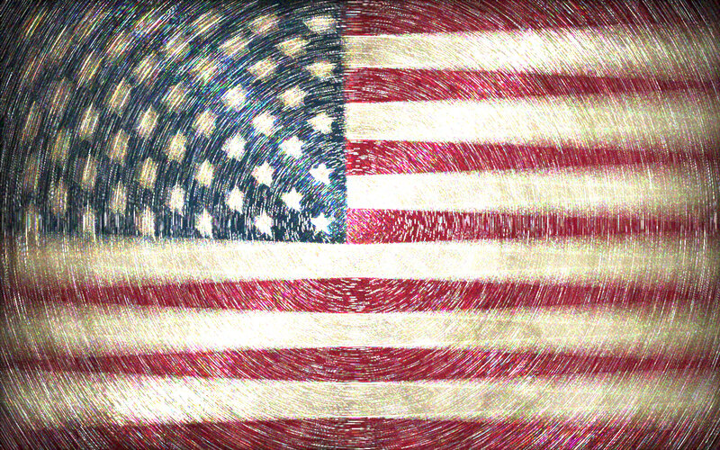 American flag with artistic texture