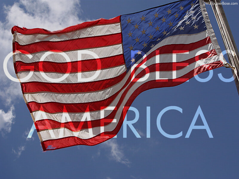 American flag with blessing text