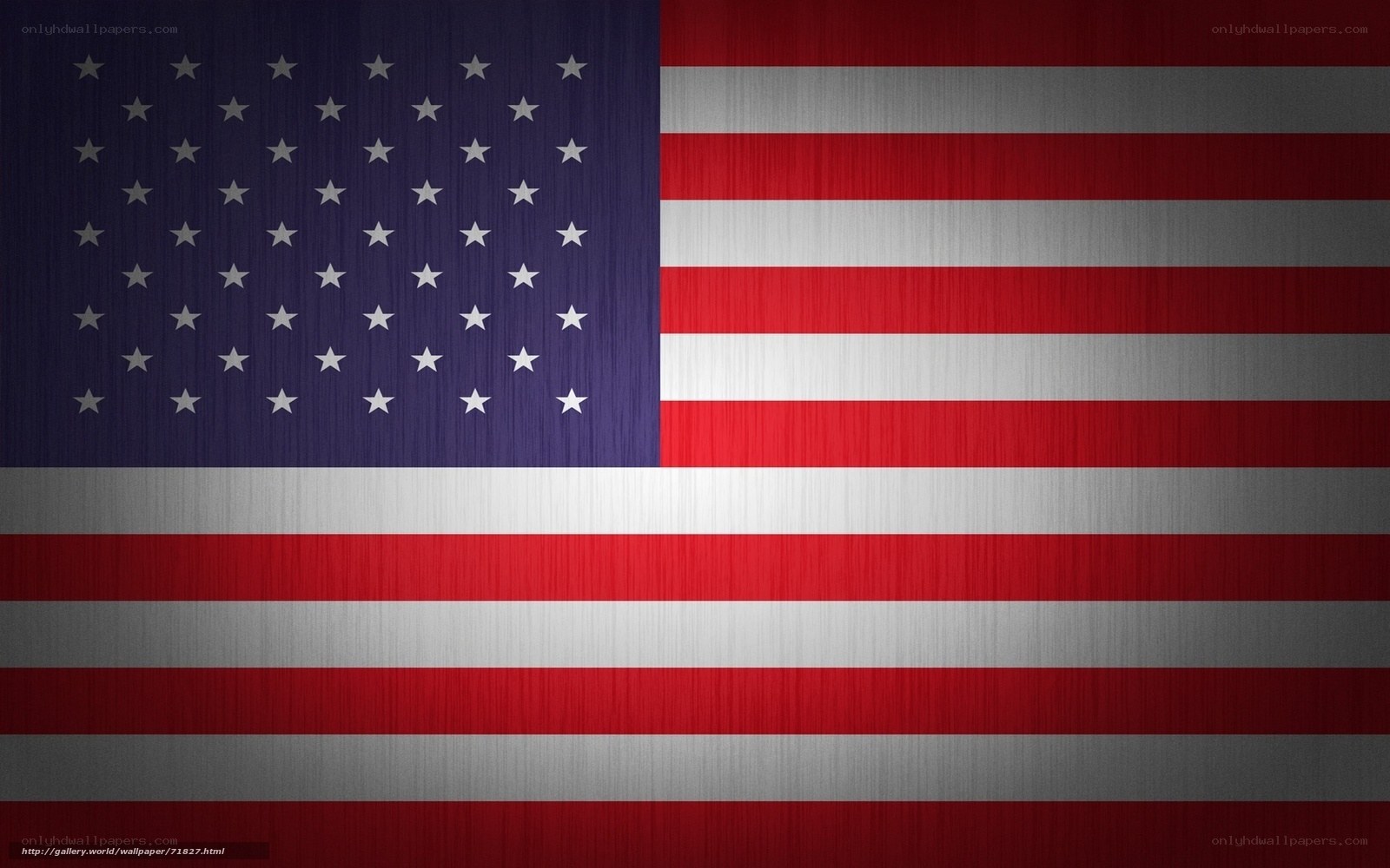 American flag with brushed metal texture