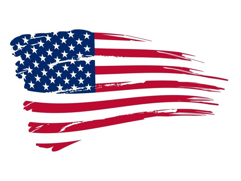 American flag with brushstroke effect