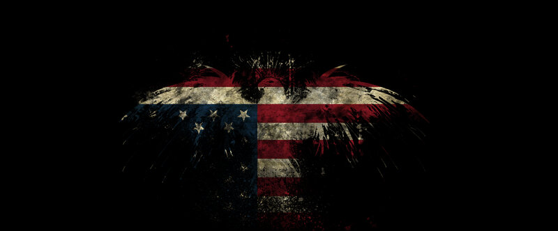 American flag with eagle wings