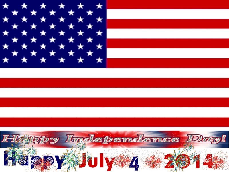 American Flag with Fireworks — Red, Celebratory, Summer