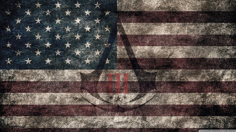 American Flag with Logo