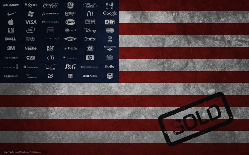 American Flag with Logos — Red, Patriotic, Digital Art