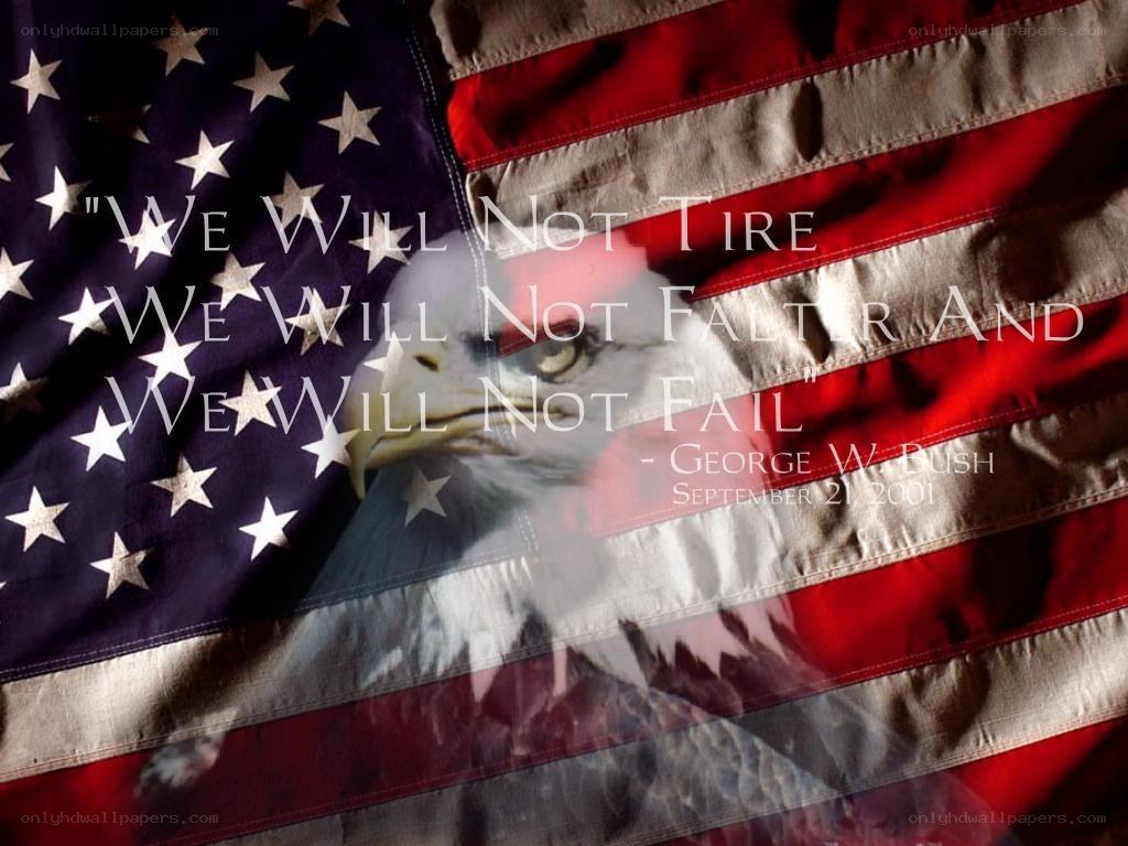 American flag with quote