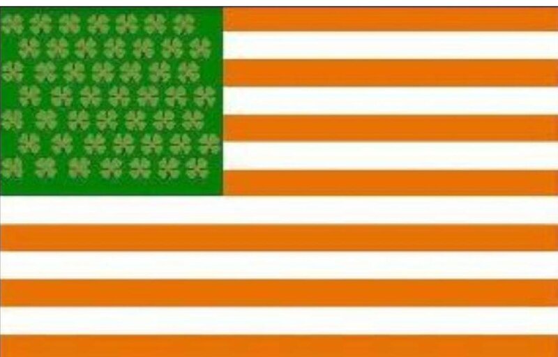 American flag with shamrocks