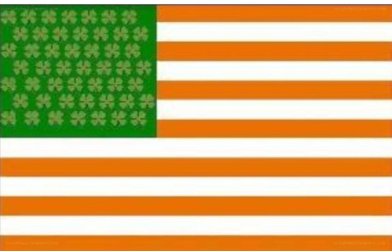 American flag with shamrocks