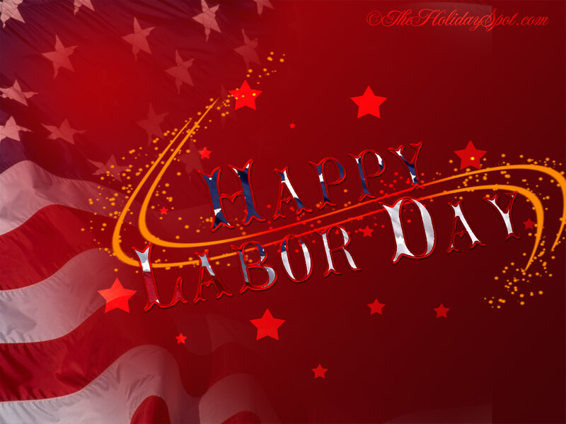 American Flag with Text — Red, Celebratory