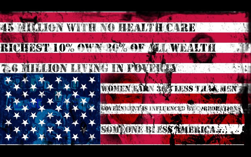 American Flag with Text — Red, Critical
