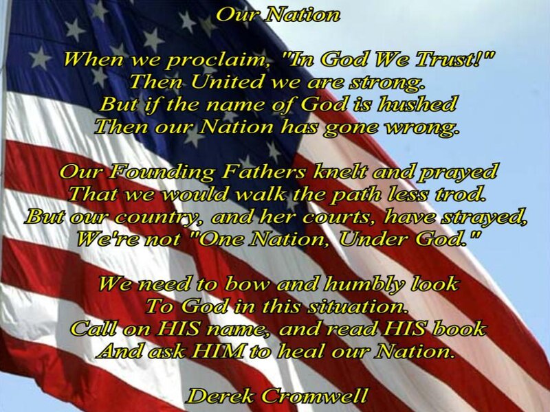American Flag with Text — Red, Patriotic, Photograph