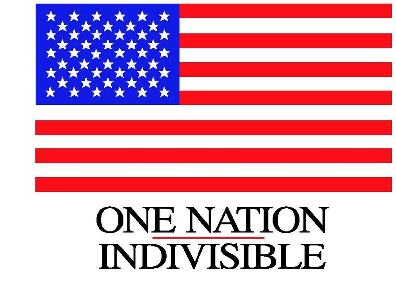 American Flag with Text — Red, Patriotic