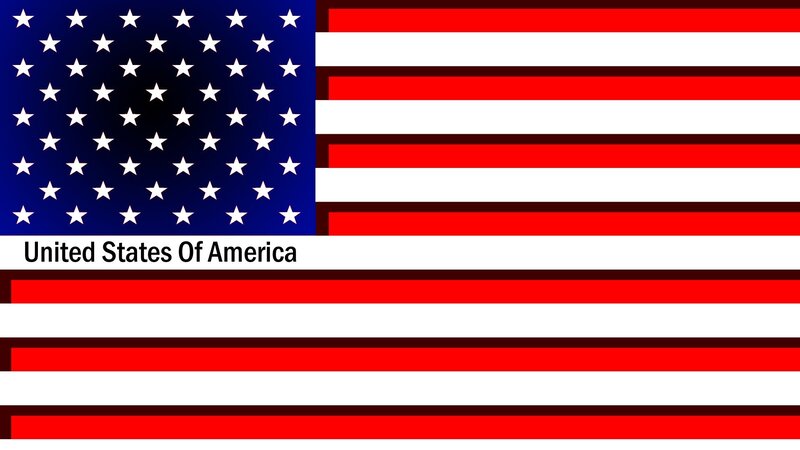 American flag with text