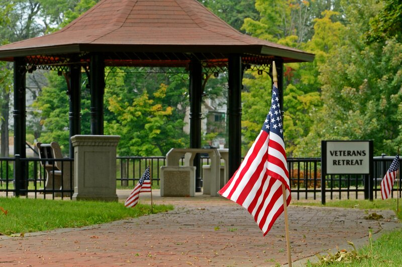 American Flags in Park