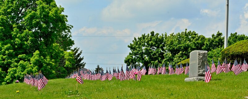 American Flags on a Hill