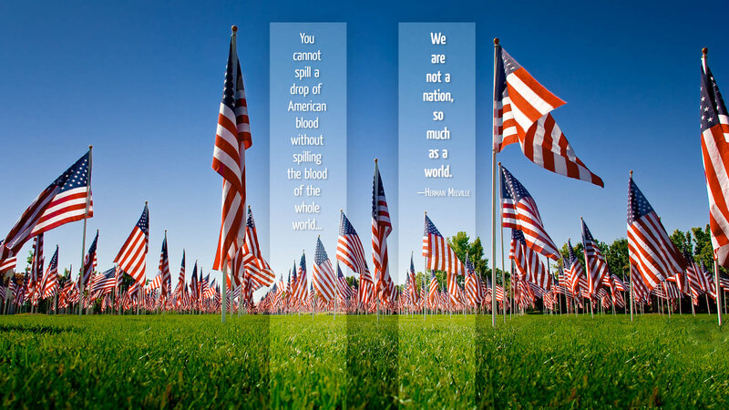 American flags with quotes
