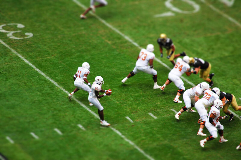 American football game in action