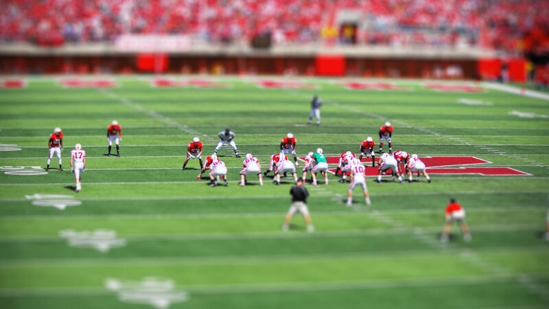 American football game in progress