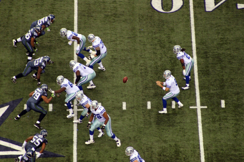 American football game in progress