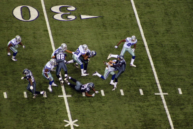 American football game in progress