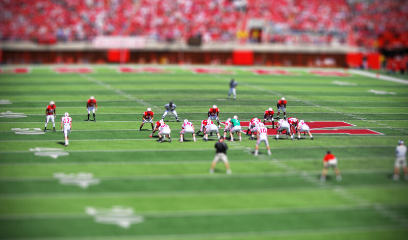 American football game in progress
