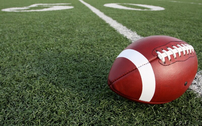 American football on field