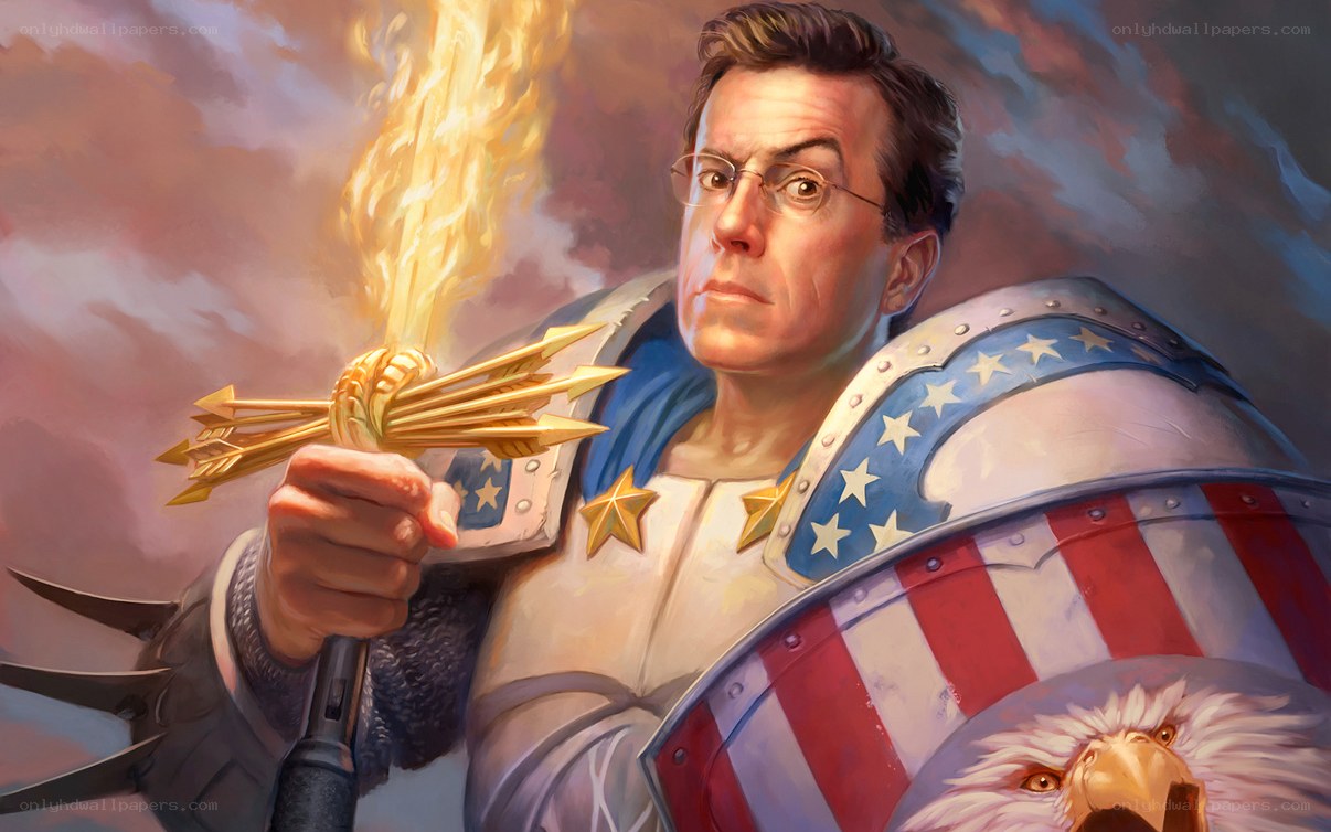 American knight with flaming arrows