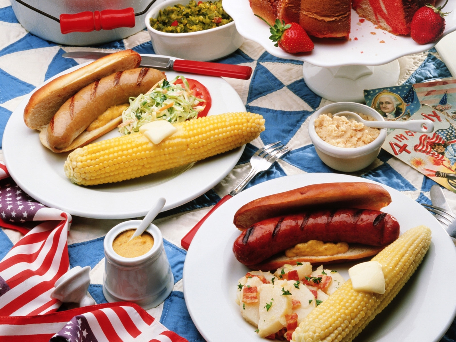 American picnic feast