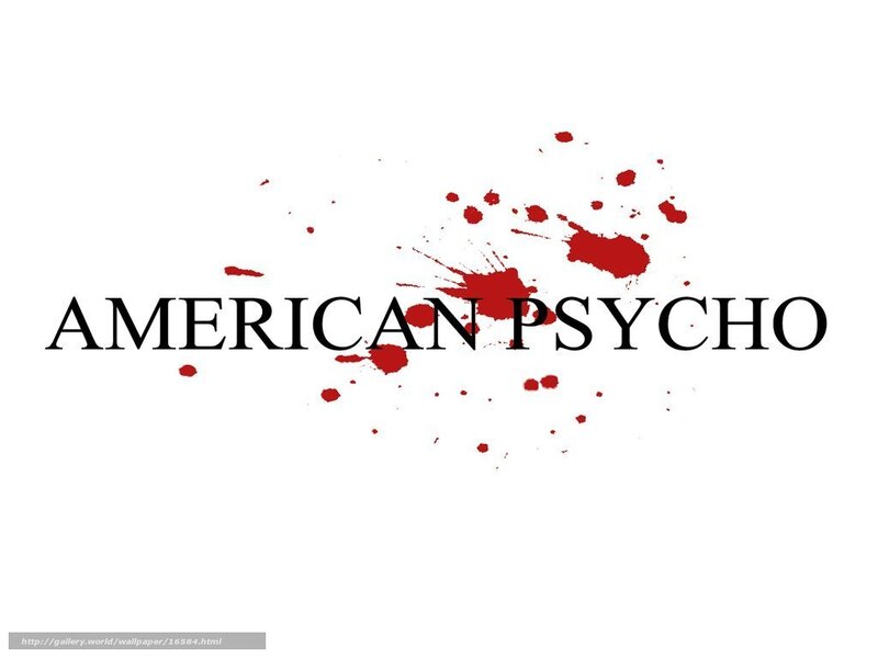 American Psycho title with blood splatters
