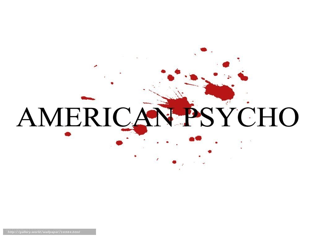 American Psycho title with blood splatters