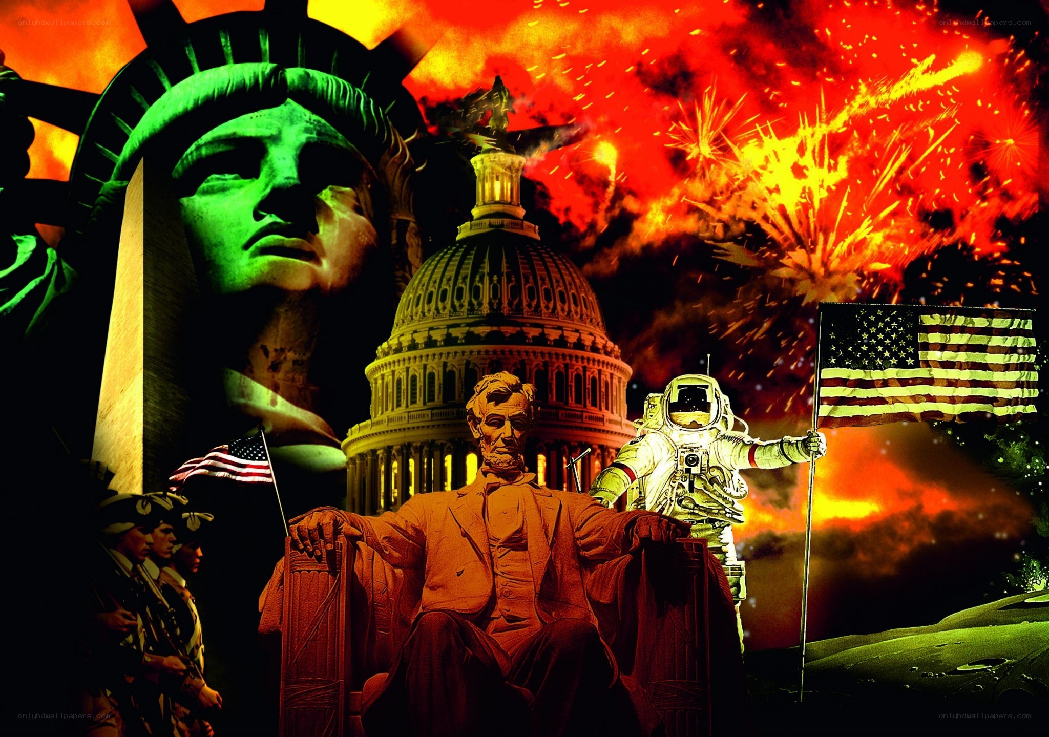 American symbols collage