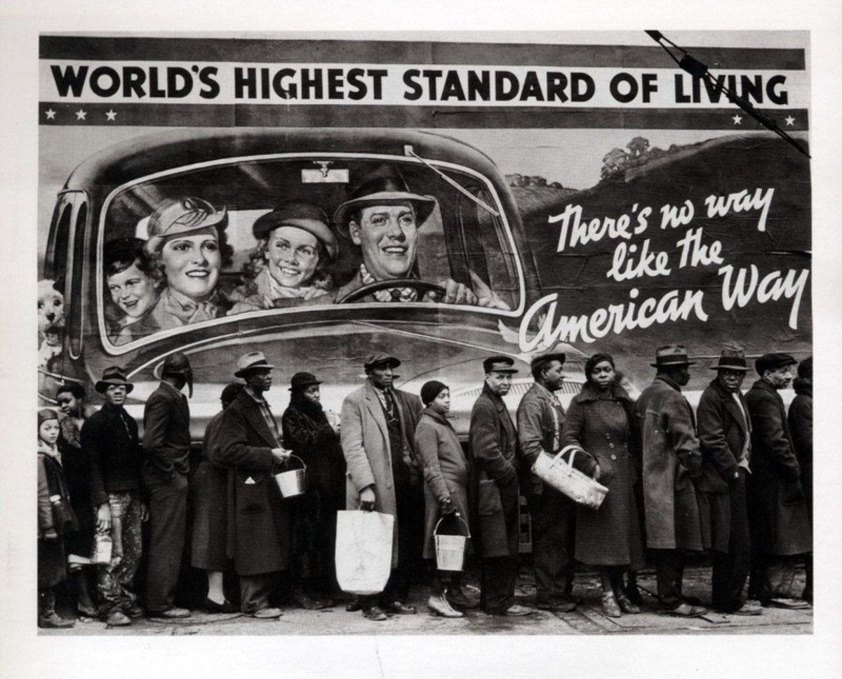 American Way poster with line