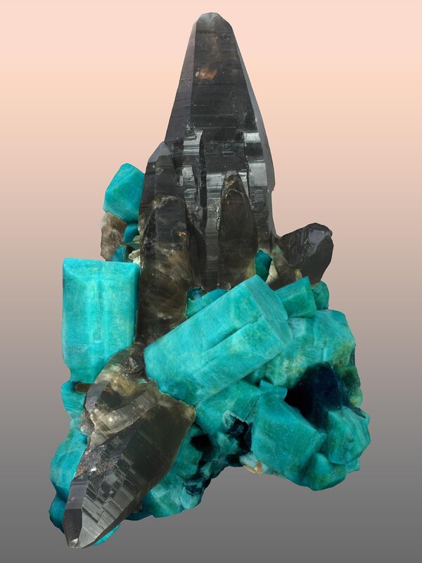 Amethyst and turquoise crystal cluster