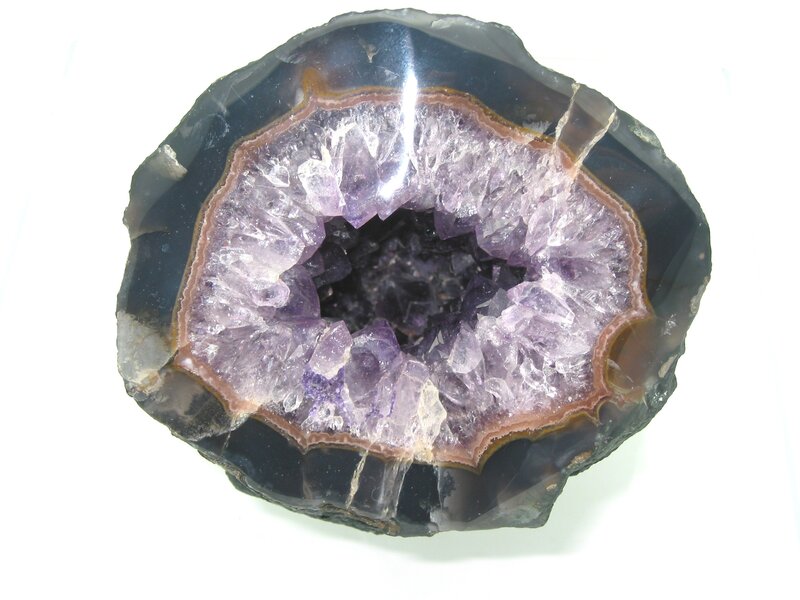 Amethyst geode cross-section
