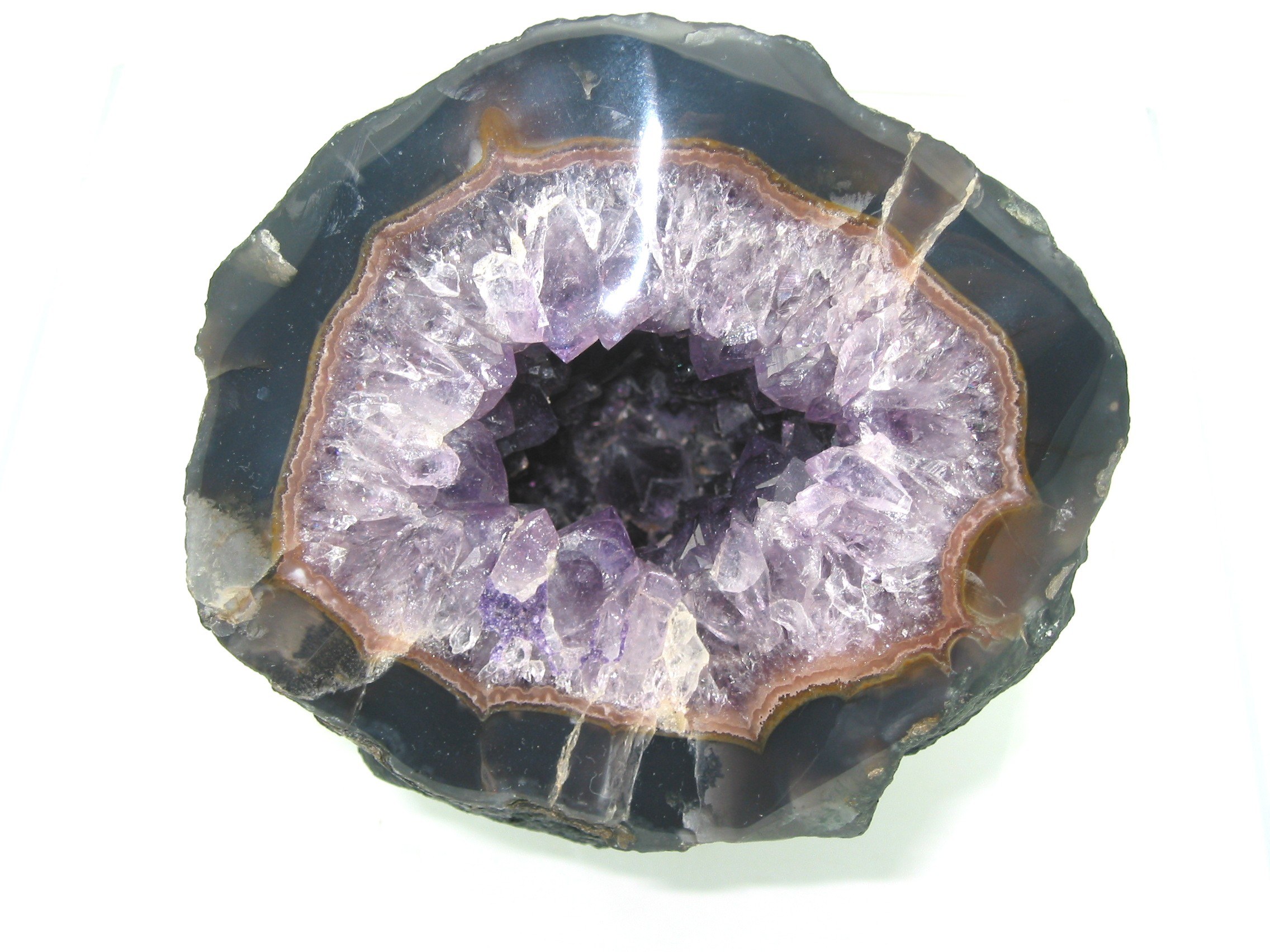 Amethyst geode cross-section