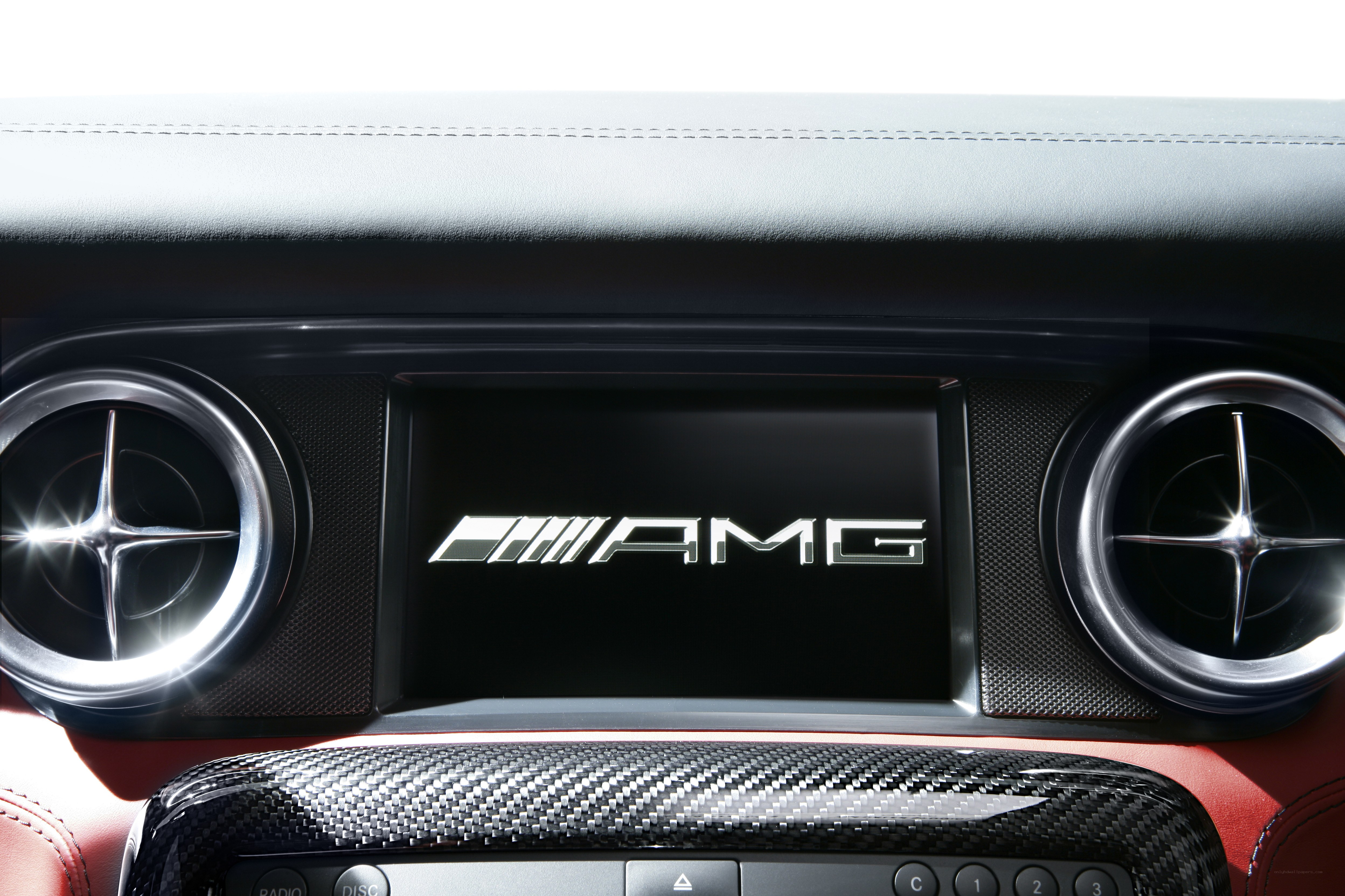AMG logo on car dashboard